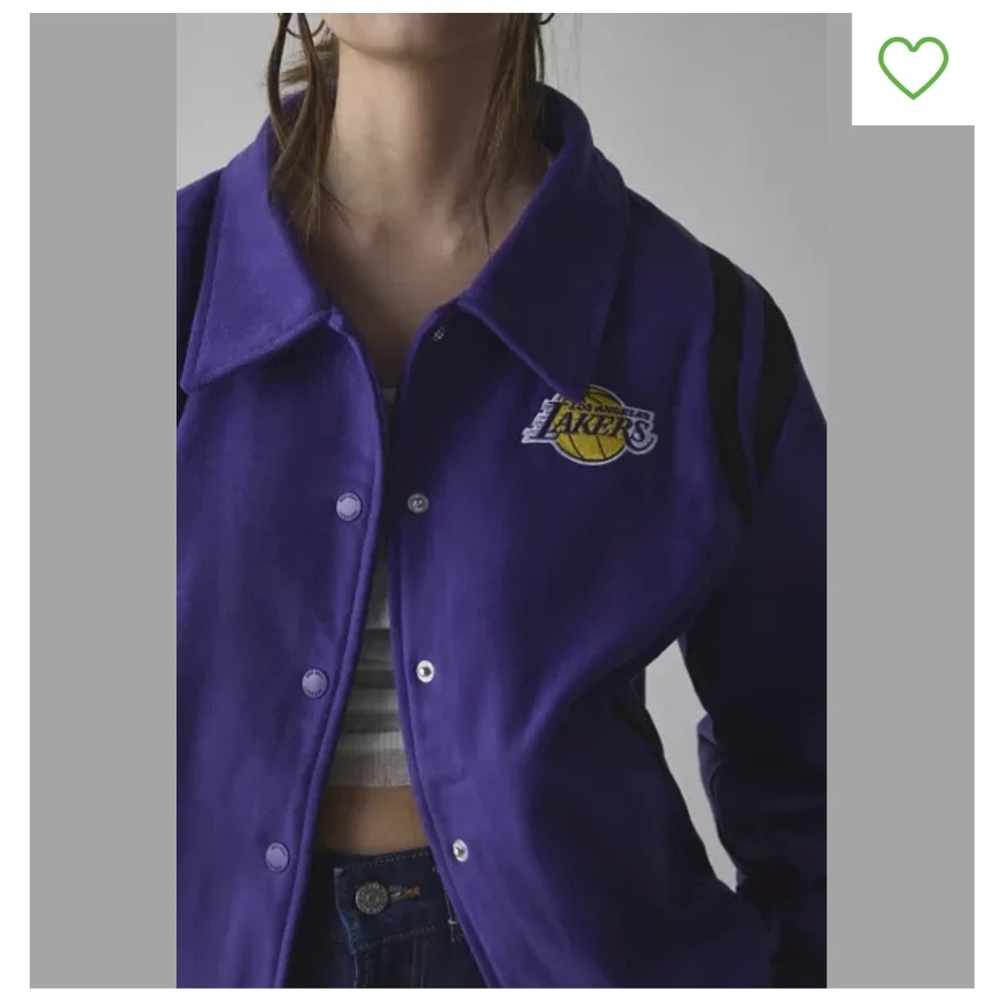 NWT New Era Collared Los Angeles Lakers Varsity Jacket - Picture 4 of 8